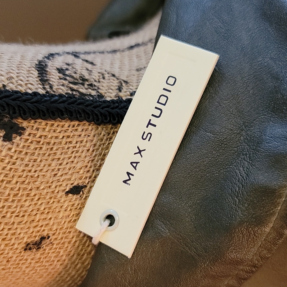 MAXSTUDIO Washed Olive Faux Leather Moto Jacket Size XS - Picture 7 of 14